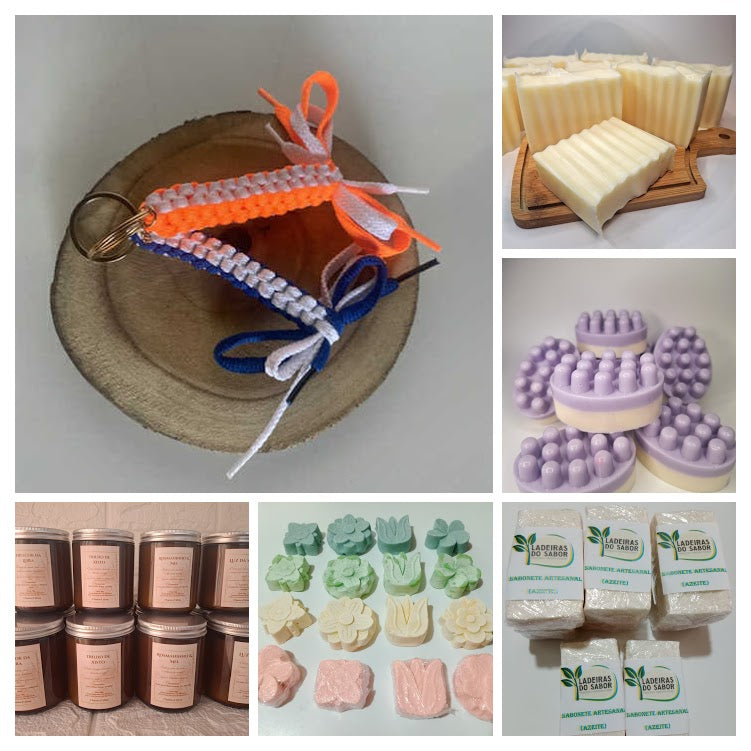 Sabonetes, velas e artesanato