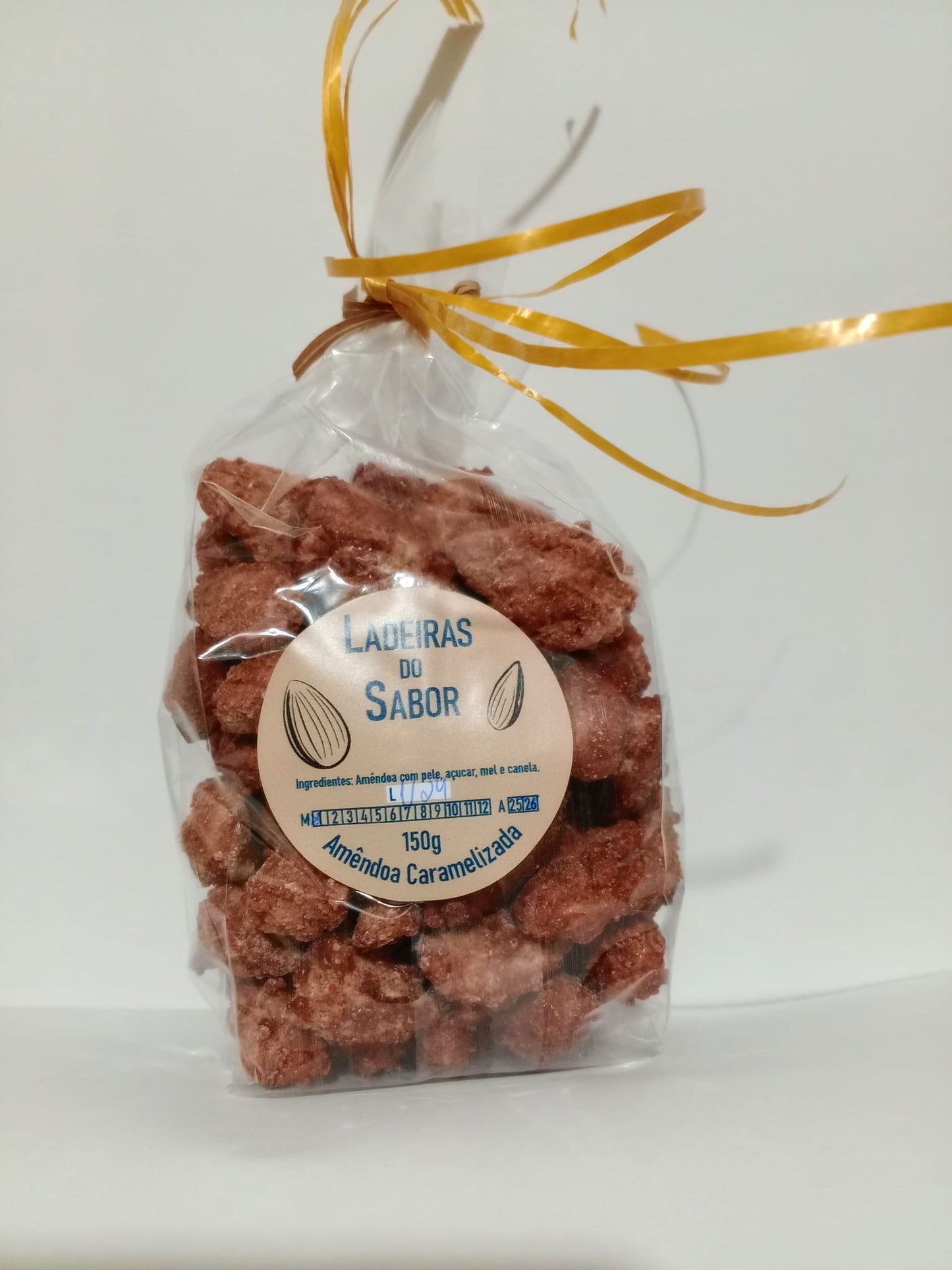 Amêndoa torrada, picante/salgada e caramelizada (150g)