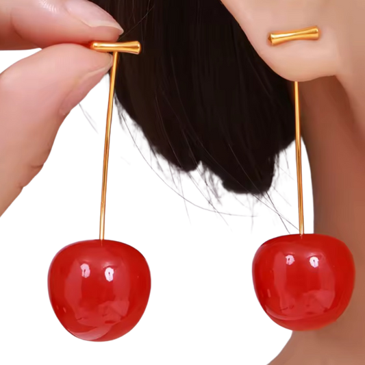 BRINCOS CEREJA VERMELHA