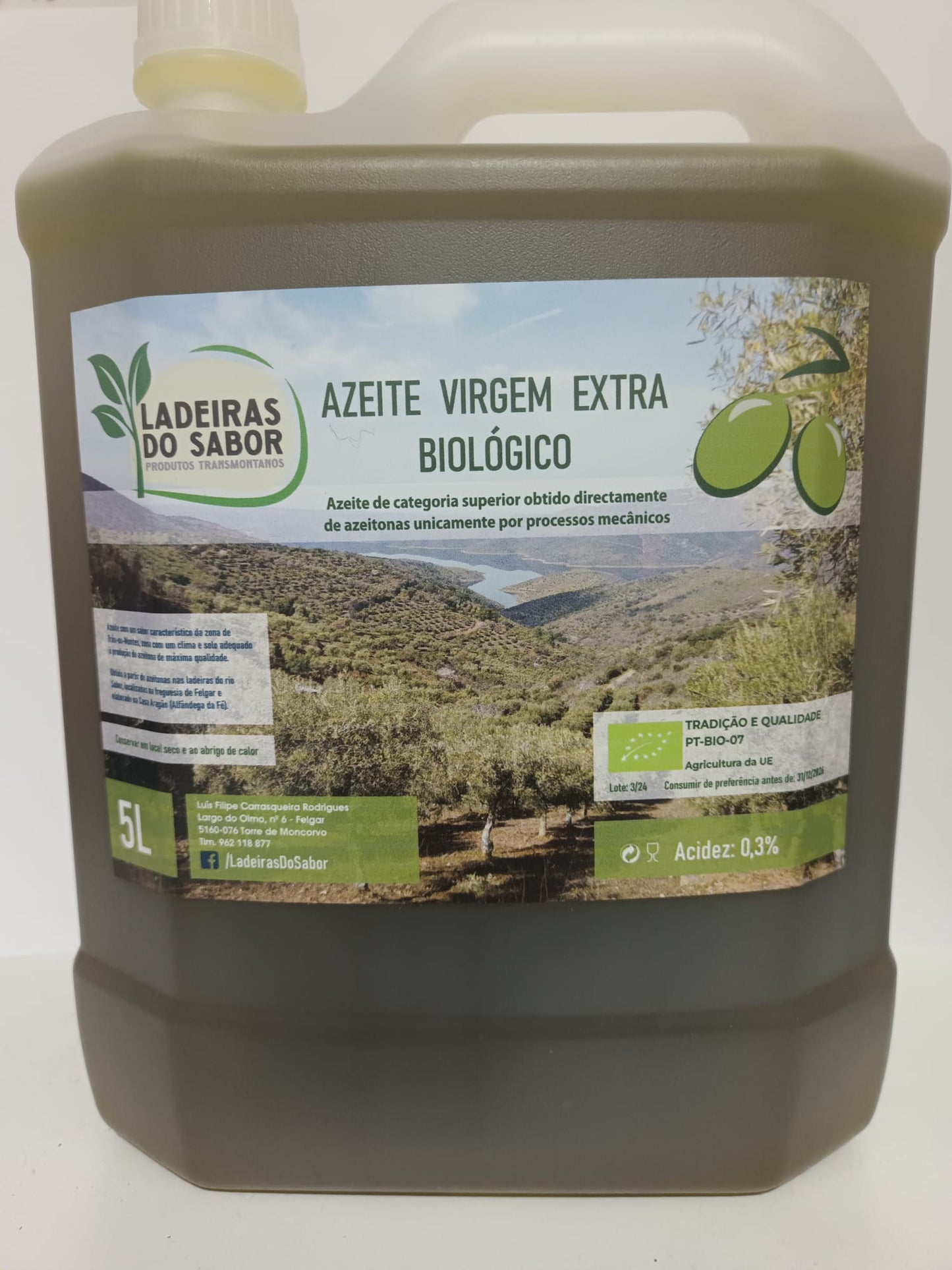 Pack 3 garrafões de Azeite Biológico Virgem Extra (5L)