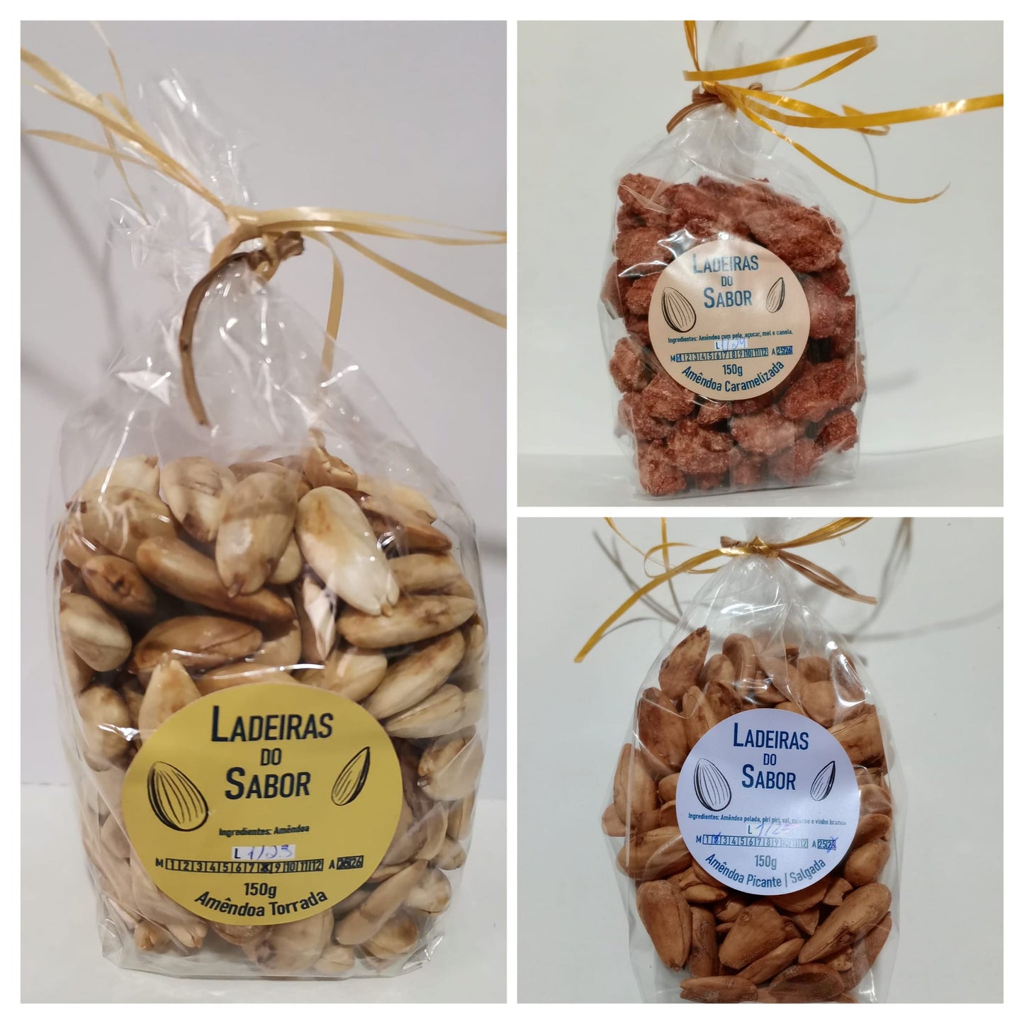 Amêndoa torrada, picante/salgada e caramelizada (150g)