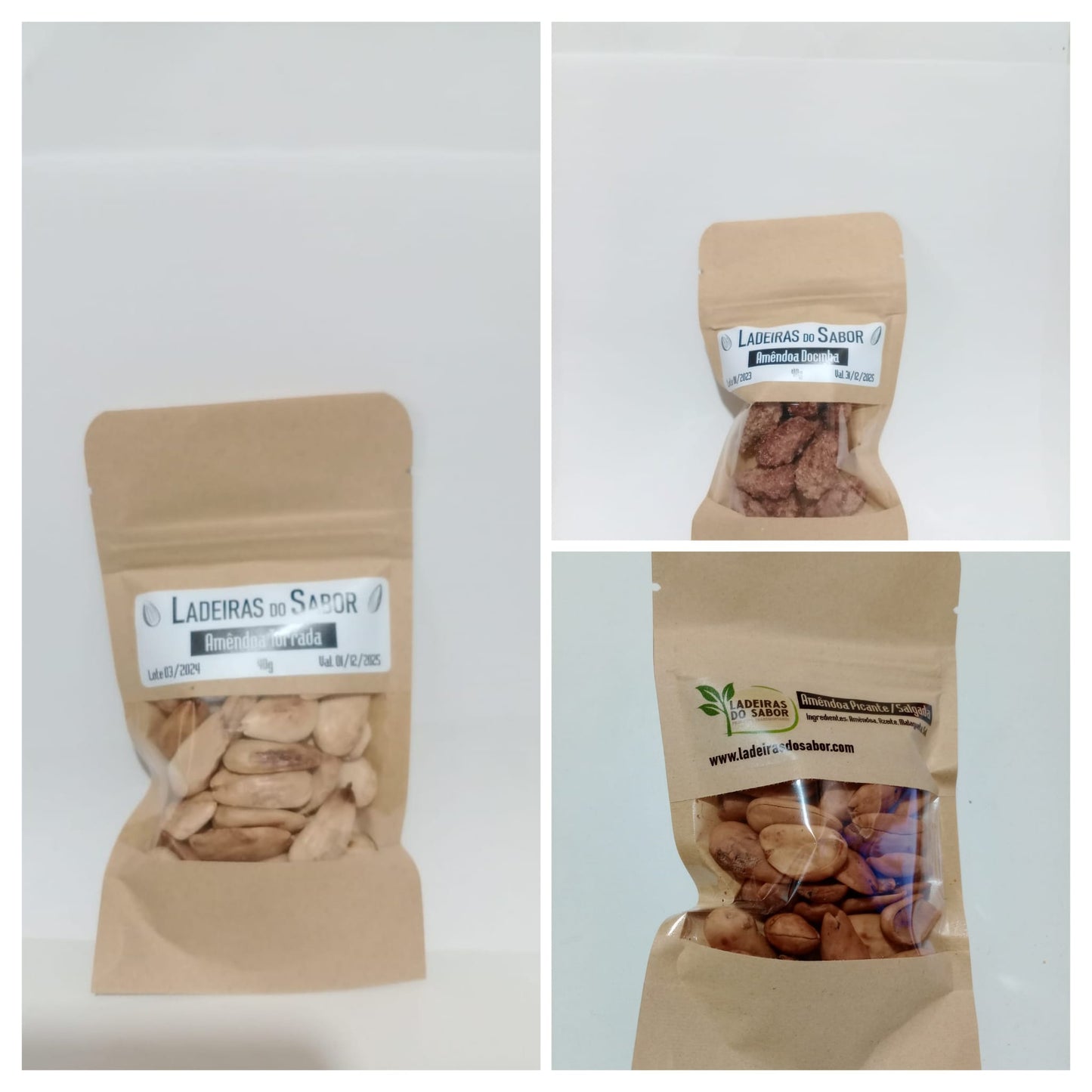 Amêndoa torrada, picante/salgada e caramelizada (40g)